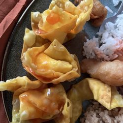 Lucky Cafe - Crab Rangoon! Flaky, cream cheese stuffed, hand made to perfection!
