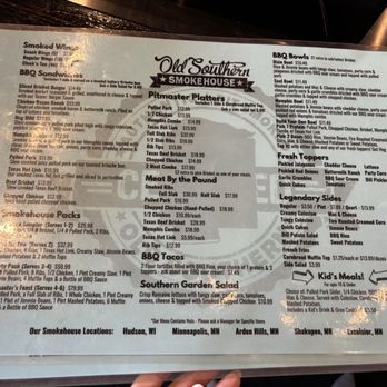 Old Southern BBQ Smokehouse - Menu - Barbeque Near Me - Shakopee, Minnesota Old Southern BBQ Smokehouse - Menu - Barbeque Near Me - Shakopee, Minnesota