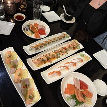Japonessa Sushi Cocina - Scorpio Sting, Salmon Belly Nigiri, Salmon Sampler Sashimi (4 pc), Seattle roll (I think) - Japanese Near Me - Seattle, Washington Japonessa Sushi Cocina - Scorpio Sting, Salmon Belly Nigiri, Salmon Sampler Sashimi (4 pc), Seattle roll (I think) - Japanese Near Me - Seattle, Washington