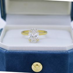 California Diamond Rings - 2CT Oval Lab Grown Solitaire Ring