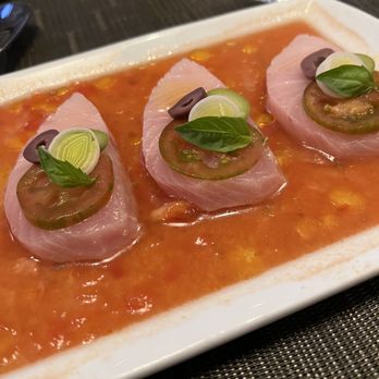 Luchini Italian Restaurant - Yellowtail Crudo* in an incredible citrus sauce. - Italian Near Me - Las Vegas, Nevada Luchini Italian Restaurant - Yellowtail Crudo* in an incredible citrus sauce. - Italian Near Me - Las Vegas, Nevada