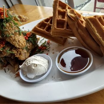 Nue - Chicken and waffles - Tapas/Small Plates Near Me - Seattle, Washington Nue - Chicken and waffles - Tapas/Small Plates Near Me - Seattle, Washington
