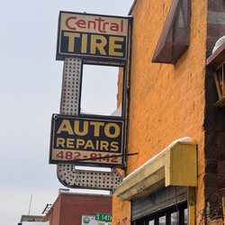 Central Tire Shop - This is the name of the tire shop. The address is 599 Stu Ave., Newark, NJ.