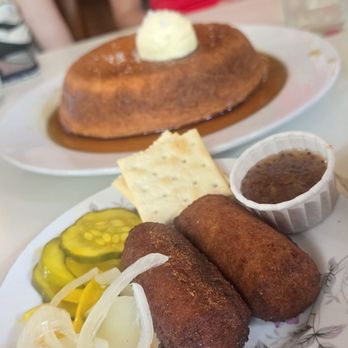 Chug's Diner - Duck croquetas and cast iron pancake in the back - Cuban Near Me - Miami, Florida