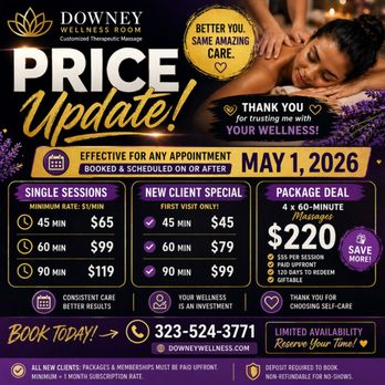 Downey Wellness Room - Price updates la massage - Massage Therapy Near Me - Downey, California Downey Wellness Room - Price updates la massage - Massage Therapy Near Me - Downey, California