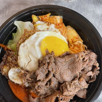 Gina's Kapolei - Bibimbap - pretty sure it was 6-7 toppings plus the meat and egg - Barbeque Near Me - Kapolei, Hawaii