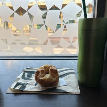 Starbucks - Apple croissant and my heirloom personal cup, with also heirloom tote bag to the side! - Coffee & Tea Near Me - Boulder, Colorado
