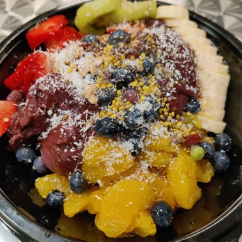 Waffle and Berry - Medium Acai Bowl... After the toppings... Some of everything! - Waffles Near Me - Honolulu, Hawaii