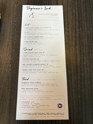 Menu photo 6 Beginner's Luck Scottsdale, AZ