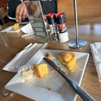 Georgia's Restaurant - Cornbread for the table with honey butter - Soul Food Near Me - Long Beach, California