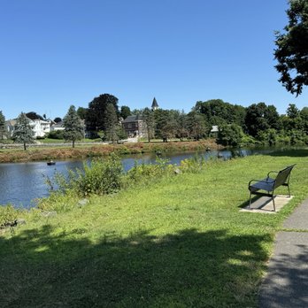 Putnam Rotary Park - One of the benches overlooking the river - Parks Near Me - Putnam, Connecticut
