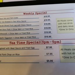 dine in specials