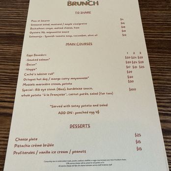 Caché - Menu for brunch - French Near Me - San Francisco, California Caché - Menu for brunch - French Near Me - San Francisco, California