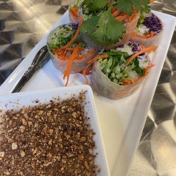 Nath’s Inspired Khmer Cuisine - Spring Rolls with dipping sauce and peanut ($7) - Personal Chefs Near Me - Santa Fe, New Mexico Nath’s Inspired Khmer Cuisine - Spring Rolls with dipping sauce and peanut ($7) - Personal Chefs Near Me - Santa Fe, New Mexico