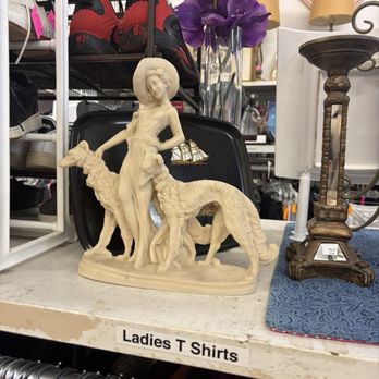 Luther's Attic - Lady with dashunds sculpture small - Thrift Stores Near Me - Moorpark, California Luther's Attic - Lady with dashunds sculpture small - Thrift Stores Near Me - Moorpark, California