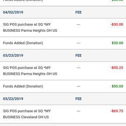 CSL Plasma - The green is their paying me the red is my withdrawal from my payment card