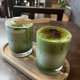 Matcha Cream & matcha Crème Brulee Matcha Cream & matcha Crème Brulee