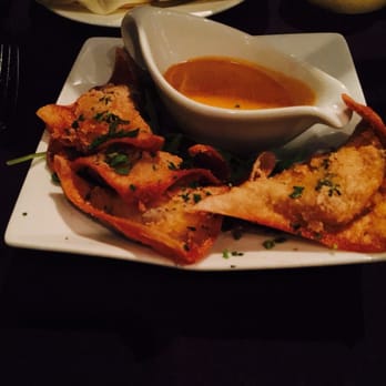Nirvana by Chef Lindsay - Chicken wontons with manchego cheese and chipotle cream - Comfort Food Near Me - Laguna Beach, California Nirvana by Chef Lindsay - Chicken wontons with manchego cheese and chipotle cream - Comfort Food Near Me - Laguna Beach, California