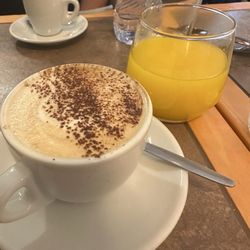 The Little Big Café - Cappuccino and orange juice