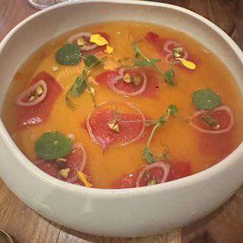 Lotus Noodle Bar - Tuna Sashimi with a tomato ponzu sauce. Very delicious - Ramen Near Me - St. Augustine, Florida