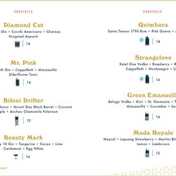The Beehive - Cocktail Menu