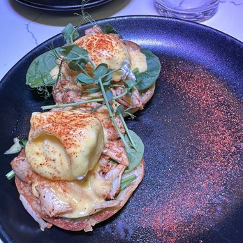 BLK SWAN - Crab Benny on English muffin - New American Near Me - Baltimore, Maryland BLK SWAN - Crab Benny on English muffin - New American Near Me - Baltimore, Maryland