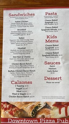 Menu photo 1 Downtown Pizza Pub Burnside, KY