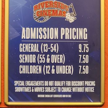 Riverside Cinema - Theater pricing 12/22/25. Not sure if this is normal pricing in Laughlin, but a REALLY GREAT DEAL!! - Cinema Near Me - Laughlin, Nevada