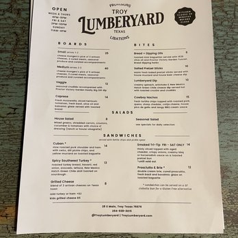 Troy Lumberyard Tavern - Menu May 2022 - Pubs Near Me - Troy, Texas Troy Lumberyard Tavern - Menu May 2022 - Pubs Near Me - Troy, Texas