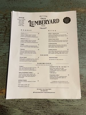 Menu photo 2 Troy Lumberyard Tavern Troy, TX Menu photo 2 Troy Lumberyard Tavern Troy, TX