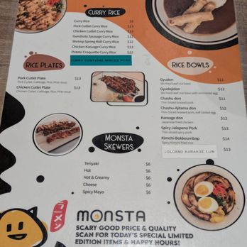 Monsta Ramen - Menu - Japanese Curry Near Me - San Diego, California Monsta Ramen - Menu - Japanese Curry Near Me - San Diego, California