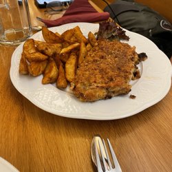 Goldener Greifen - Der Bert - Pork Schnittel with Camembert and ham.