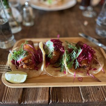 Ayy Chihuahua - two tacos on a wooden tray - Mexican Near Me - Astoria, New York Ayy Chihuahua - two tacos on a wooden tray - Mexican Near Me - Astoria, New York