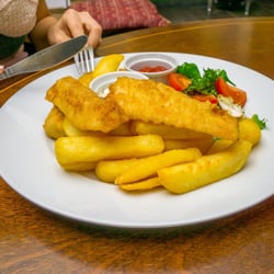 White Lion - Our Fish and Chips are the best! As are our organic burgers and world famous jerk chicken. Try it for yourself.