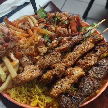 Mr. Kebab - Chicken plate (with a free beef skewer) - Turkish Near Me - Union City, California Mr. Kebab - Chicken plate (with a free beef skewer) - Turkish Near Me - Union City, California