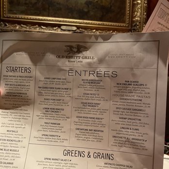 Old Ebbitt Grill - Menu - Bars Near Me - Washington, DC, District of Columbia Old Ebbitt Grill - Menu - Bars Near Me - Washington, DC, District of Columbia