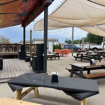Smoke on the Water - Setting up for the band that would play later in the evening. - Seafood Near Me - Conneaut, Ohio Smoke on the Water - Setting up for the band that would play later in the evening. - Seafood Near Me - Conneaut, Ohio