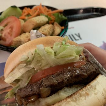 Habit Burger & Grill - Charburger + pineapple! Side salad. - Burgers Near Me - Ballard, Washington Habit Burger & Grill - Charburger + pineapple! Side salad. - Burgers Near Me - Ballard, Washington