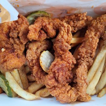 Starbird Chicken - 4 nashville hot tender box (all fries, no slaw) - Chicken Shop Near Me - Foster City, California Starbird Chicken - 4 nashville hot tender box (all fries, no slaw) - Chicken Shop Near Me - Foster City, California