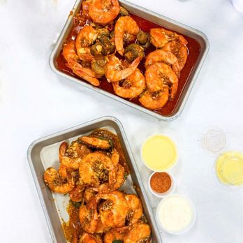 Crawfish Cafe - Headless Shrimp with the Grail Sauce  IG: @joyyeats - Seafood Near Me - Houston, Texas