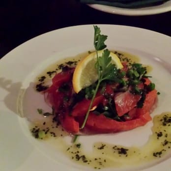 Yoroshiku - Wild sockeye carpaccio with shiso sesame drizzle - Ramen Near Me - Seattle, Washington