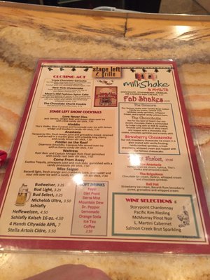 Menu photo 8 Stage Left Grille St. Louis, MO