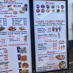 Drive thru menu