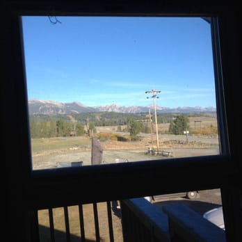 Smiley Creek Lodge - The view from room 2, main lodge, above the restaurant. - Bed & Breakfast Near Me - Sawtooth City, Idaho Smiley Creek Lodge - The view from room 2, main lodge, above the restaurant. - Bed & Breakfast Near Me - Sawtooth City, Idaho