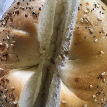 Bagel Bazaar - Everything bagel with plain cream cheese - Bagels Near Me - Brooklyn, New York