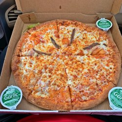 Papa Johns Pizza - Tuscan Six Cheese plus anchovies on half
