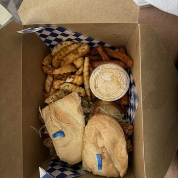 Mama Bird - CORNMEAL FRIED SHRIMP PO' BOY - Southern Near Me - Las Vegas, Nevada Mama Bird - CORNMEAL FRIED SHRIMP PO' BOY - Southern Near Me - Las Vegas, Nevada