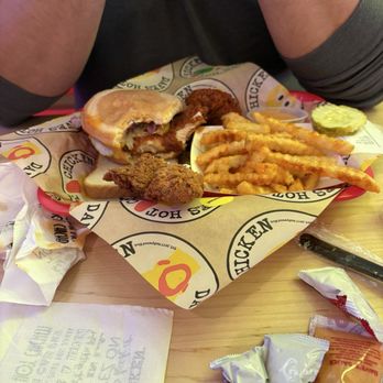 Dave's Hot Chicken - The chicken, the sauce and the fries so salty the taste of any seasoning was not detectable, but salt caused the food to not be edible - Chicken Shop Near Me - Chambersburg, Pennsylvania Dave's Hot Chicken - The chicken, the sauce and the fries so salty the taste of any seasoning was not detectable, but salt caused the food to not be edible - Chicken Shop Near Me - Chambersburg, Pennsylvania