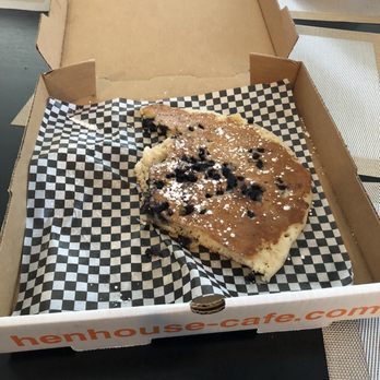 Henhouse Cafe - Half of one blueberry pancake. Not very good... - Cafes Near Me - Gilbert, Arizona