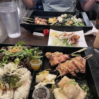 Sumiya - Chicken Skewer Bento A, with Agedashi Tofu - Japanese Near Me - Santa Clara, California